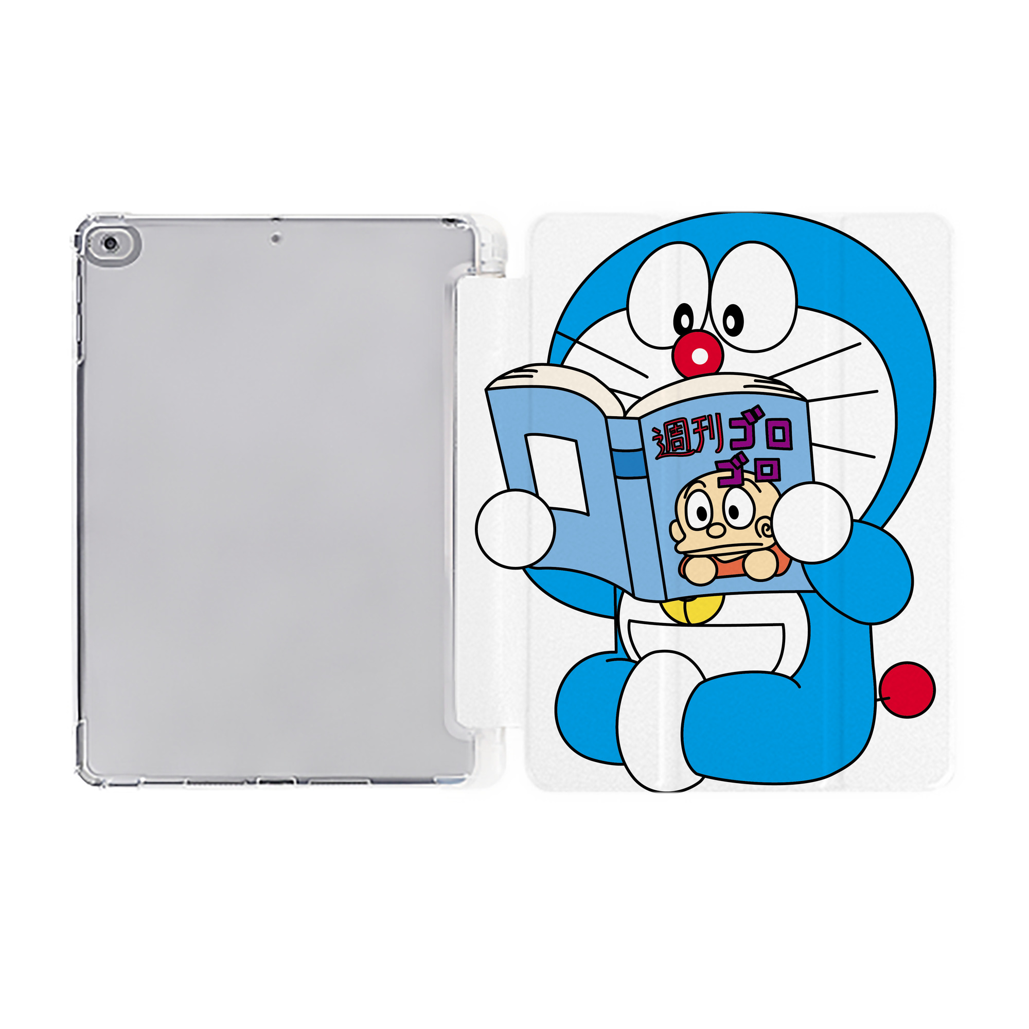 （画像用） ドラえもん Doraemon IPad ケース ペン収納付き 三つ折りスタンド PUレザー×シリコン 対応機種9.5/10.5/10.9インチ